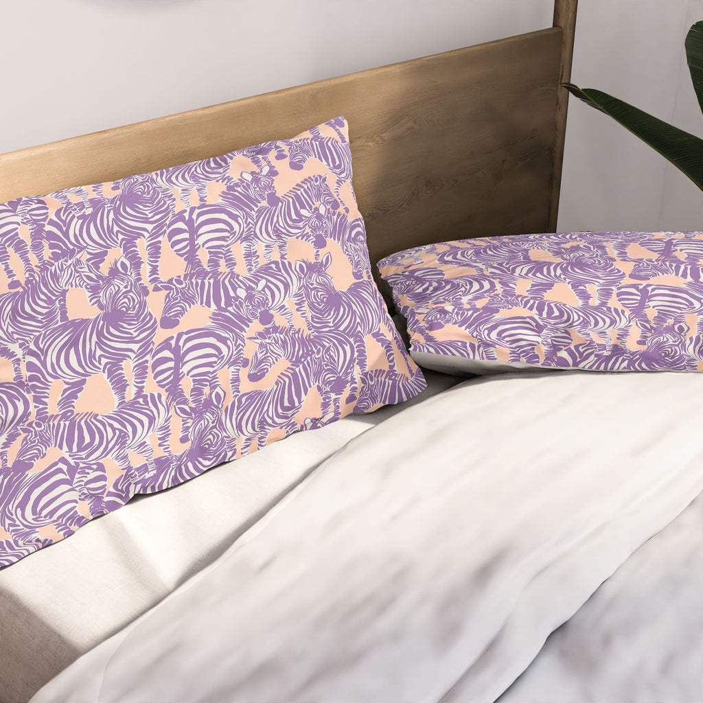 Gabriela Fuente Zebra Time Peach Pillow Shams