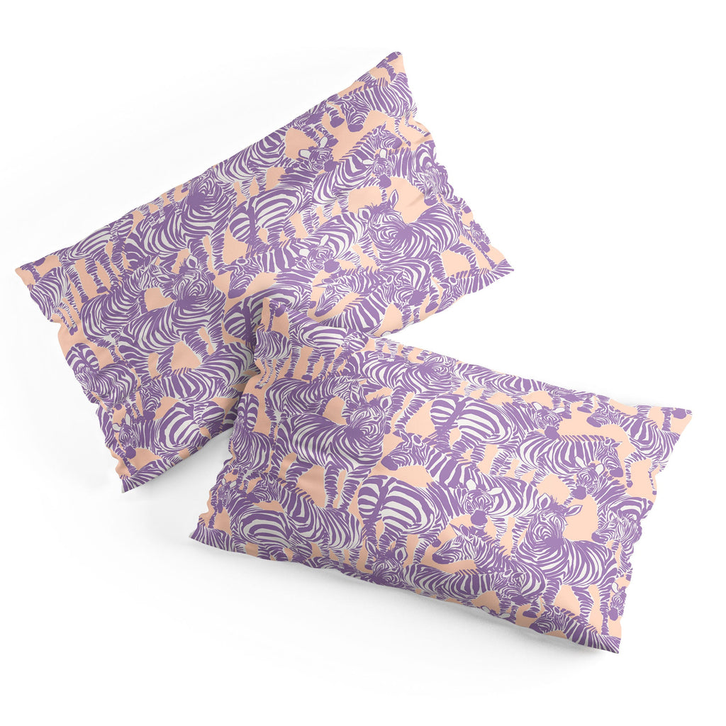Gabriela Fuente Zebra Time Peach Pillow Shams