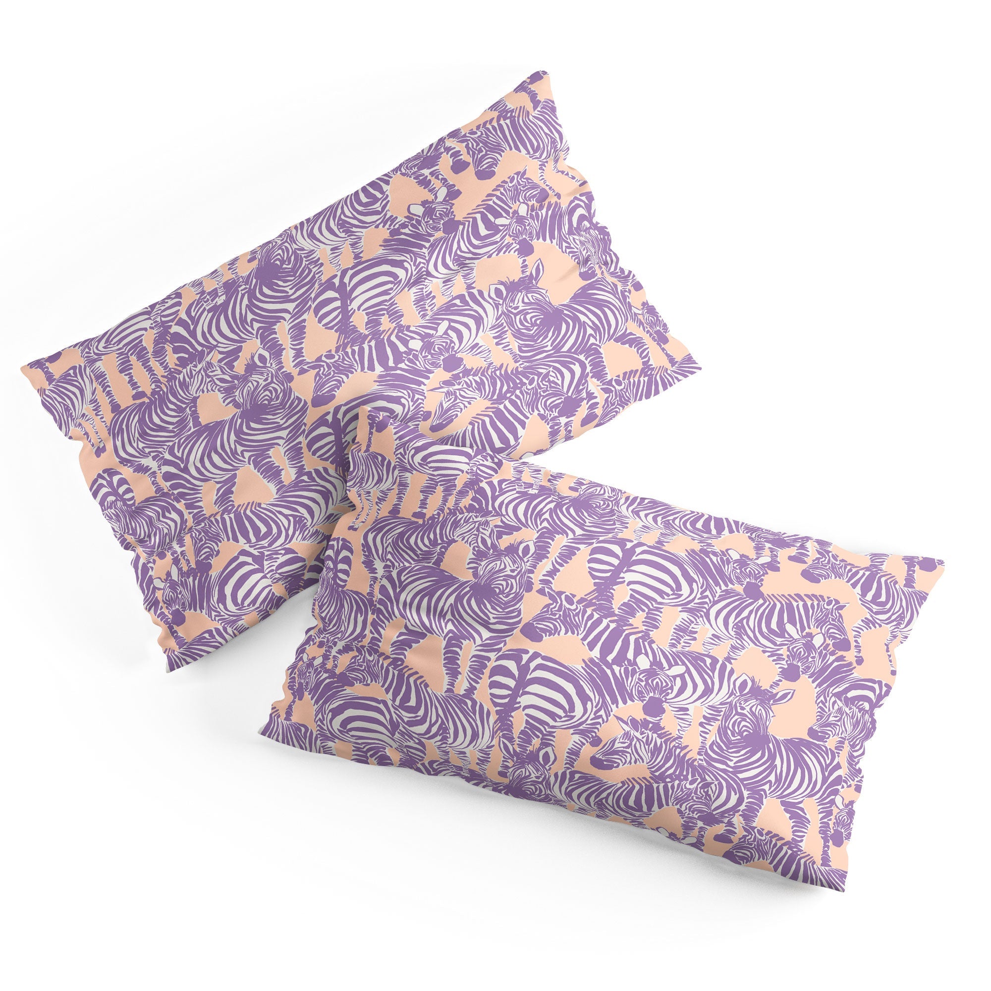 Gabriela Fuente Zebra Time Peach Pillow Shams