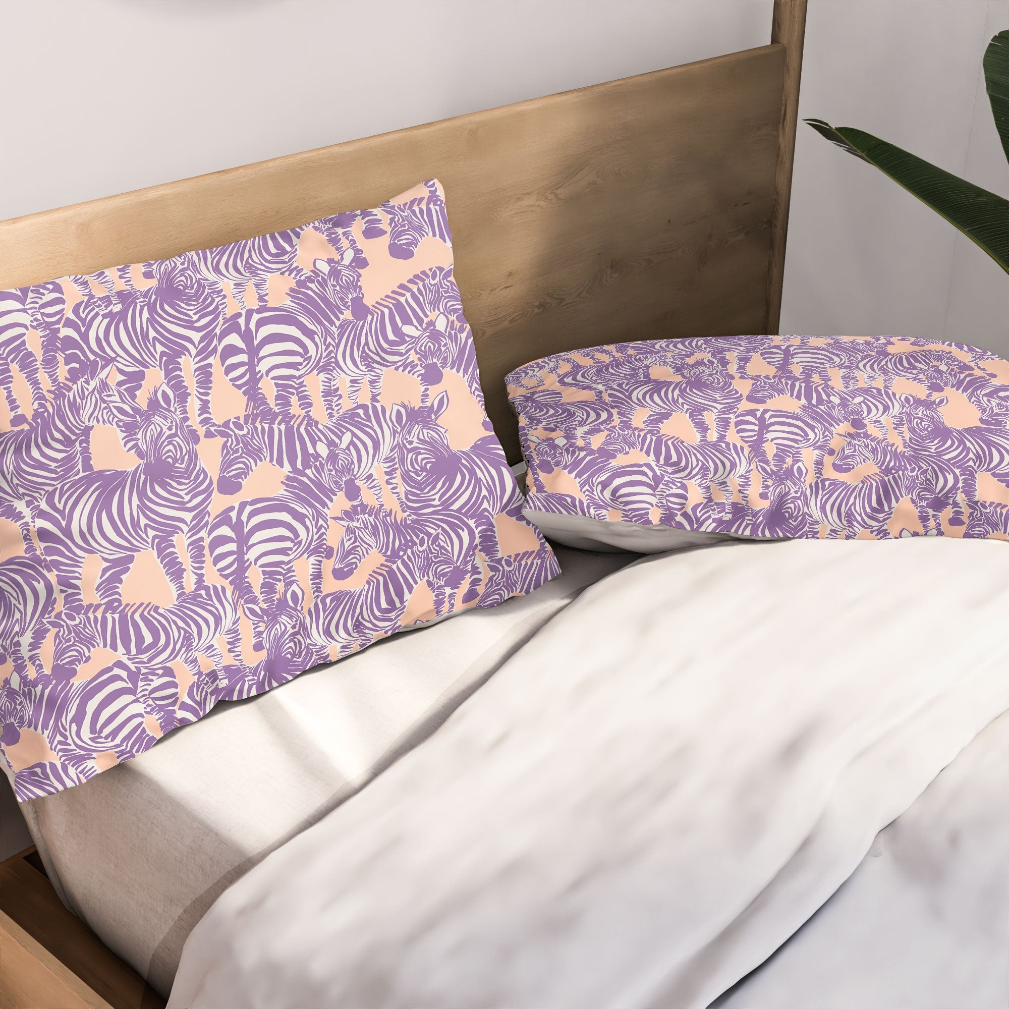 Gabriela Fuente Zebra Time Peach Pillow Shams