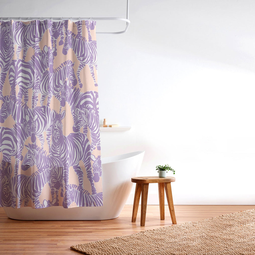 Gabriela Fuente Zebra Time Peach Shower Curtain