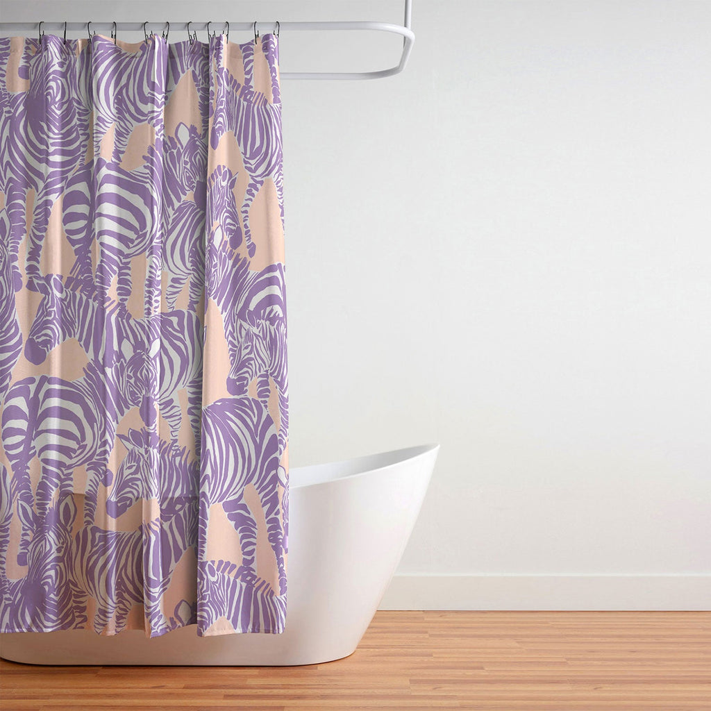 Gabriela Fuente Zebra Time Peach Shower Curtain