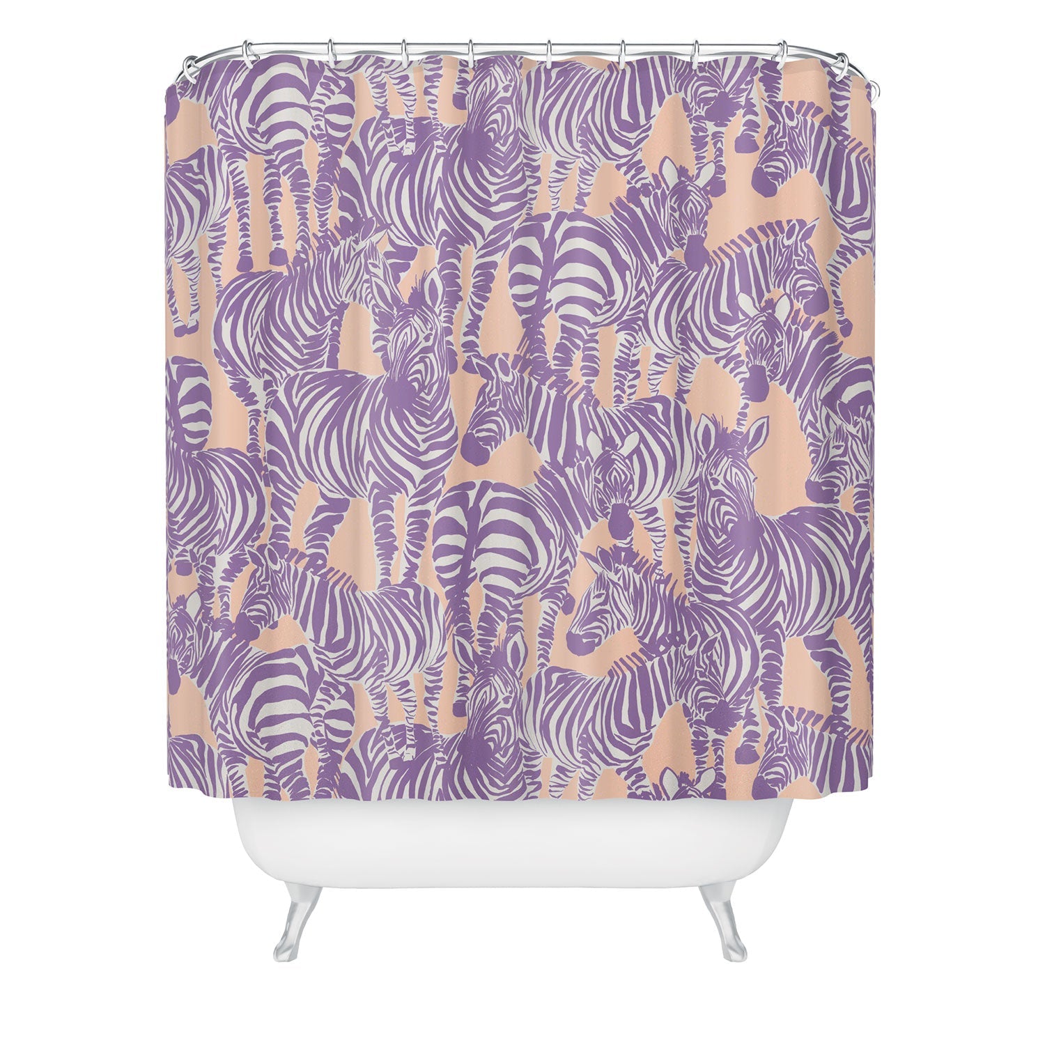 Gabriela Fuente Zebra Time Peach Shower Curtain