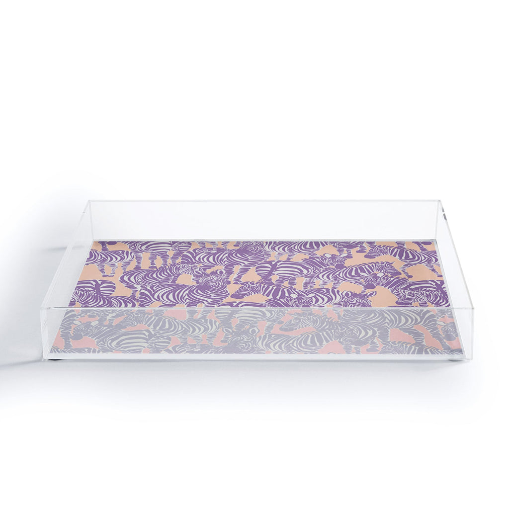 Gabriela Fuente Zebra Time Peach Acrylic Tray
