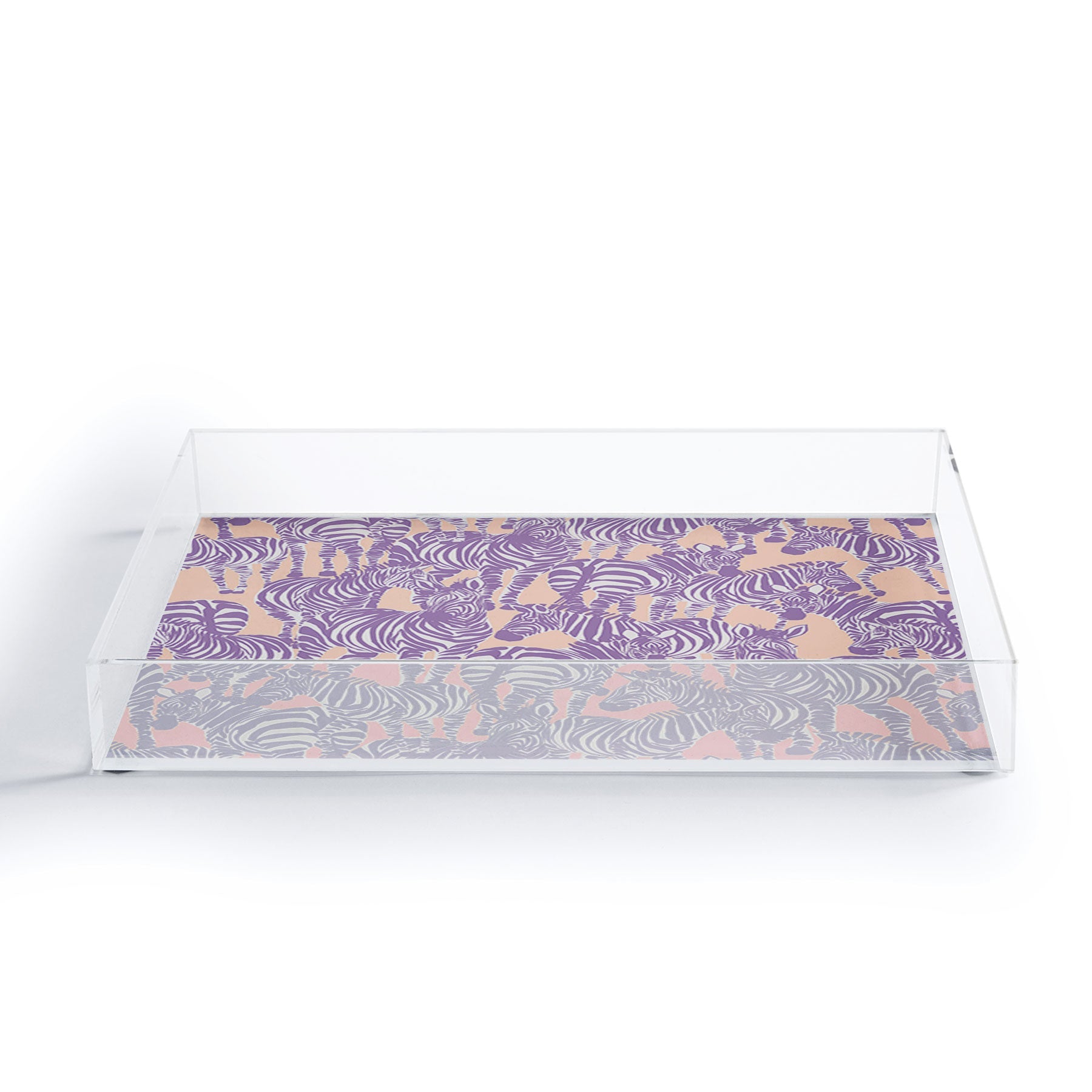 Gabriela Fuente Zebra Time Peach Acrylic Tray