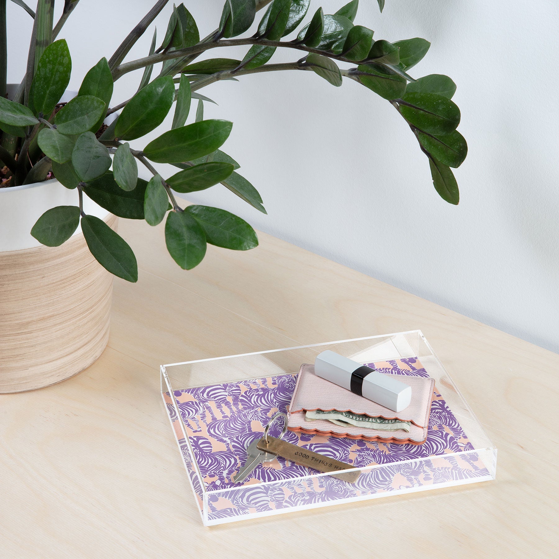 Gabriela Fuente Zebra Time Peach Acrylic Tray