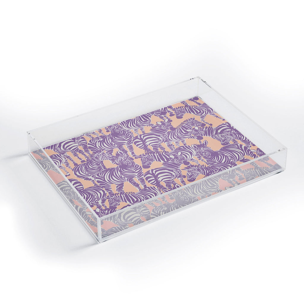 Gabriela Fuente Zebra Time Peach Acrylic Tray