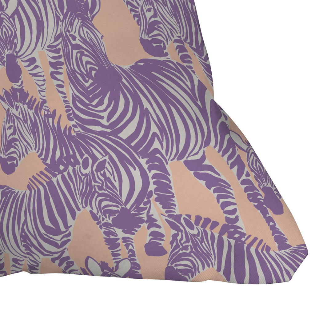 Gabriela Fuente Zebra Time Peach Outdoor Throw Pillow