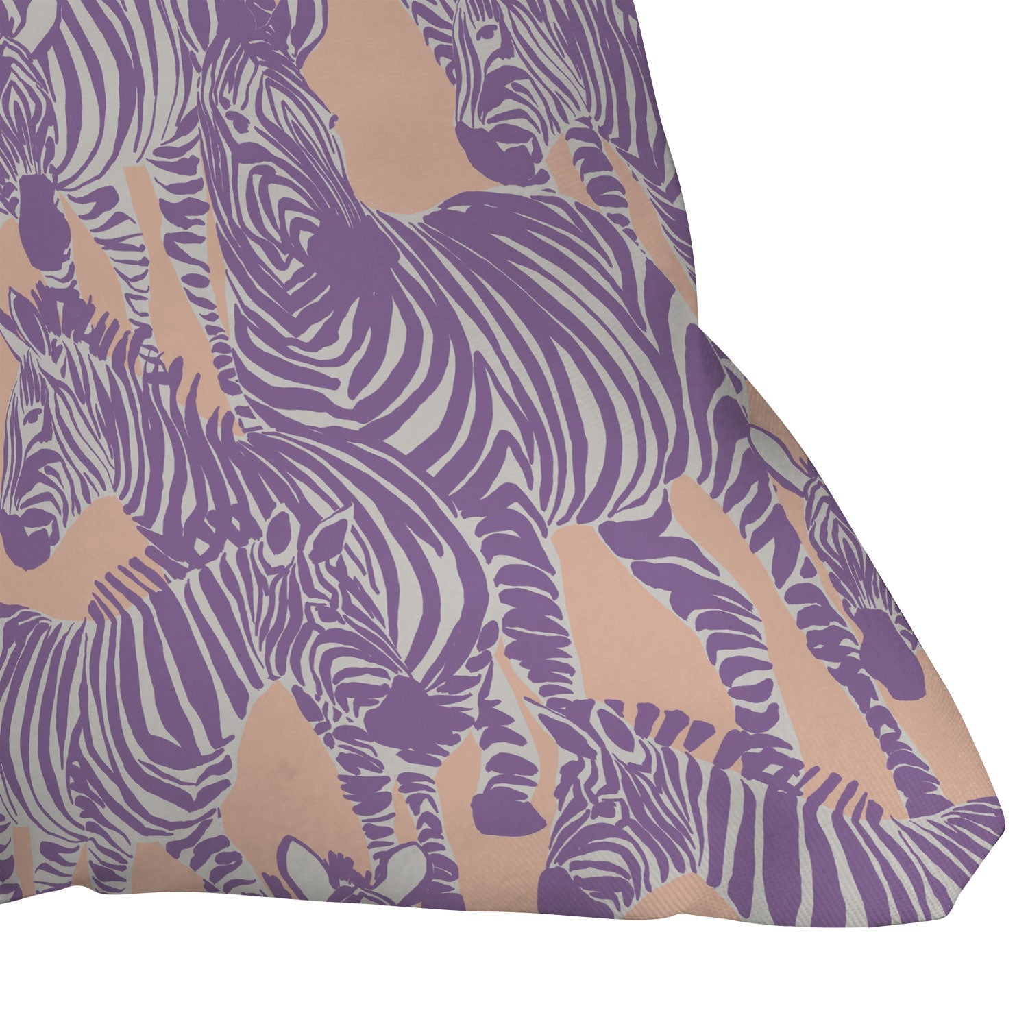 Gabriela Fuente Zebra Time Peach Outdoor Throw Pillow