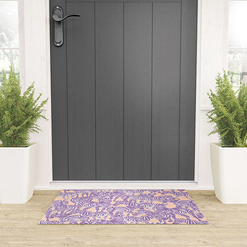 Gabriela Fuente Zebra Time Peach Welcome Mat