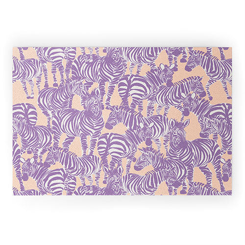 Gabriela Fuente Zebra Time Peach Welcome Mat