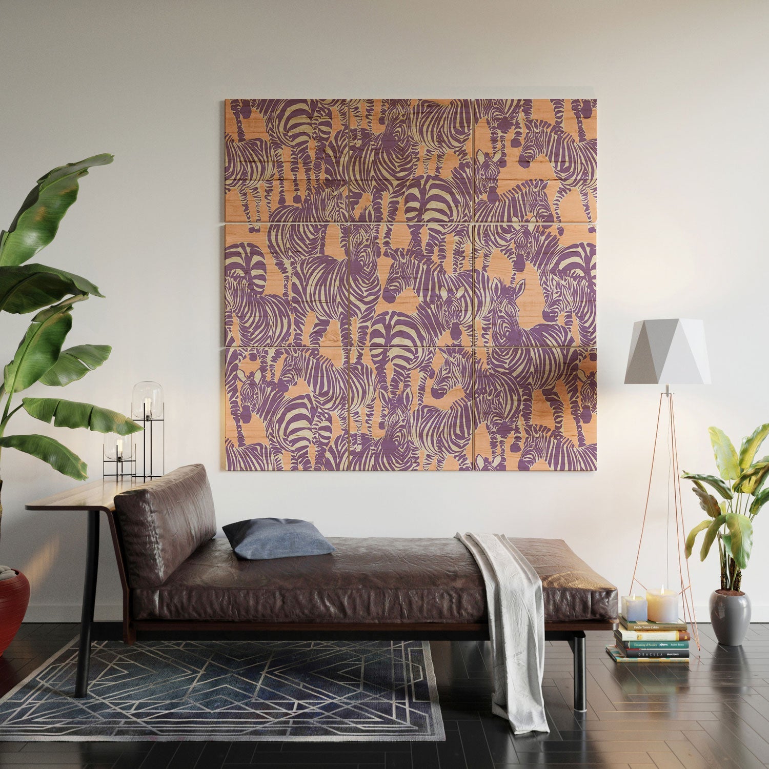 Gabriela Fuente Zebra Time Peach Wood Wall Mural