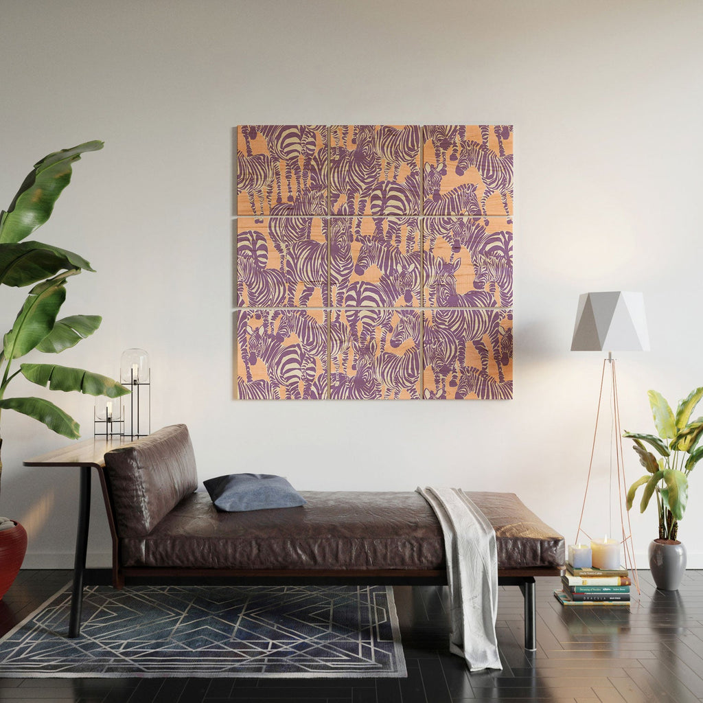 Gabriela Fuente Zebra Time Peach Wood Wall Mural