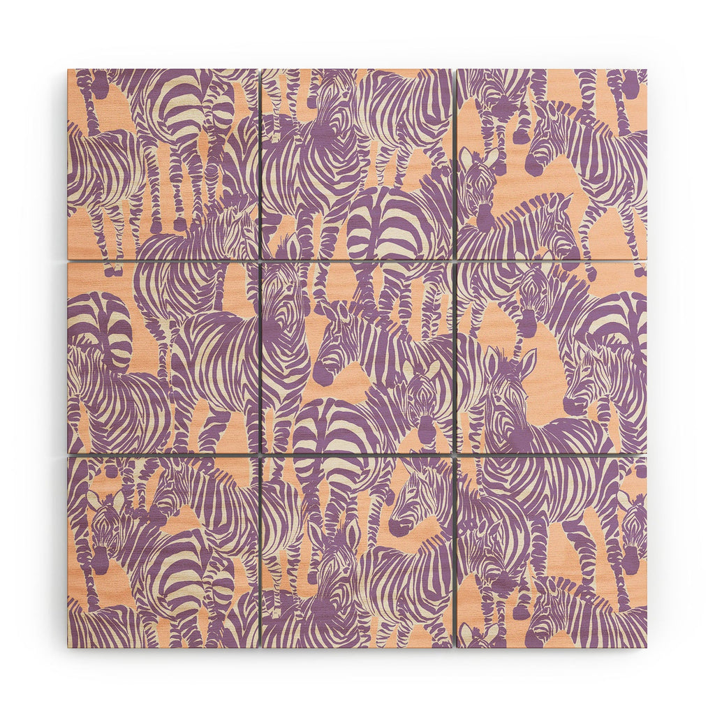 Gabriela Fuente Zebra Time Peach Wood Wall Mural