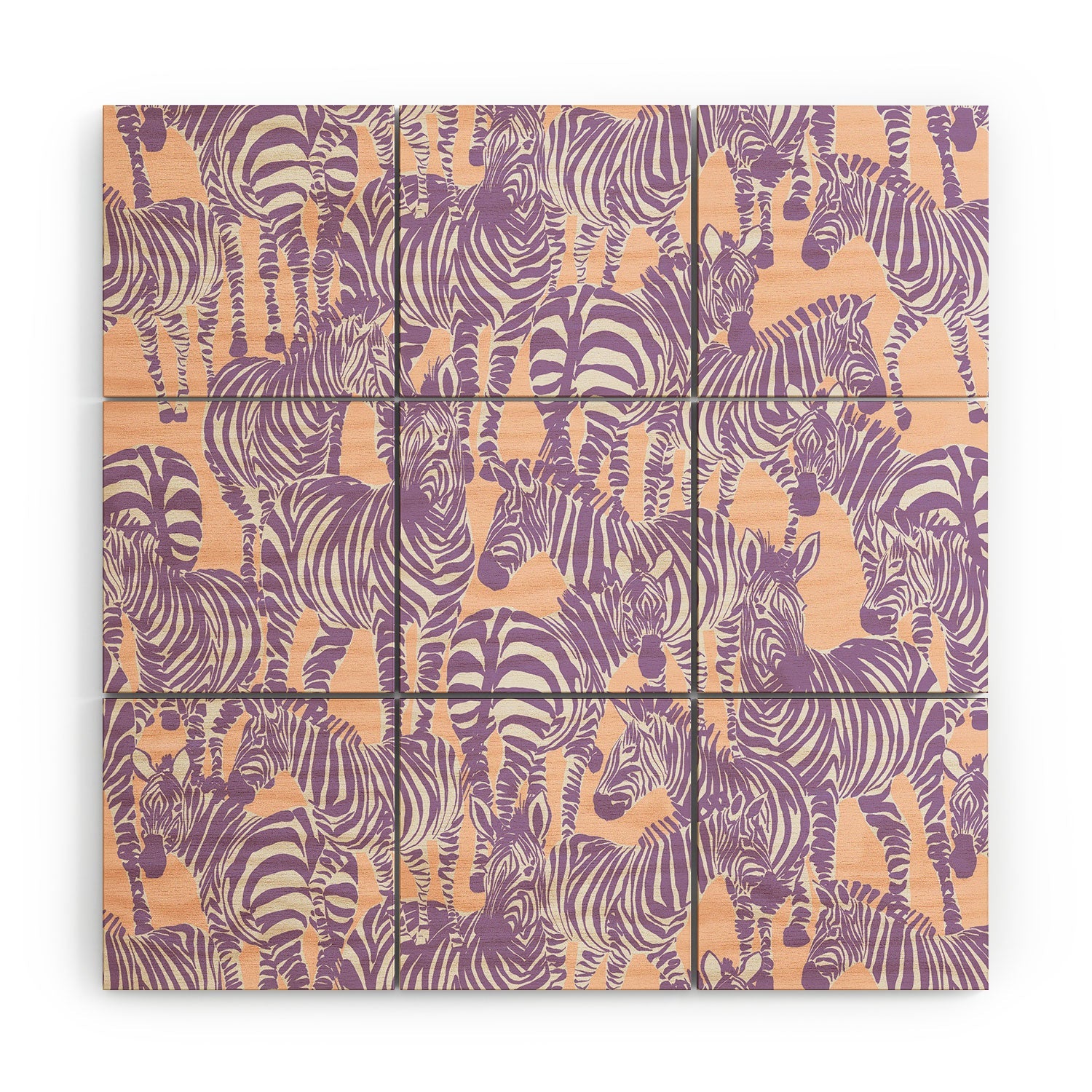 Gabriela Fuente Zebra Time Peach Wood Wall Mural