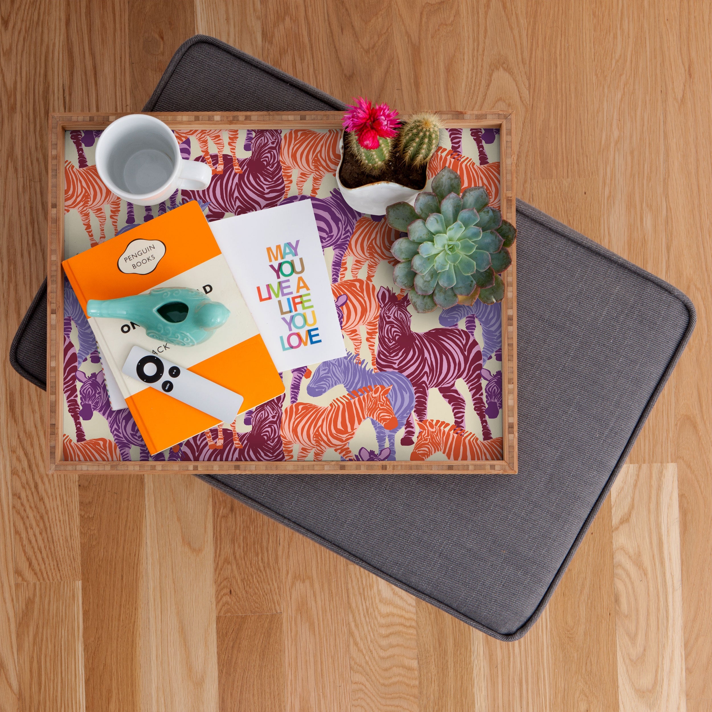 Gabriela Fuente Zebra Time Rectangular Tray