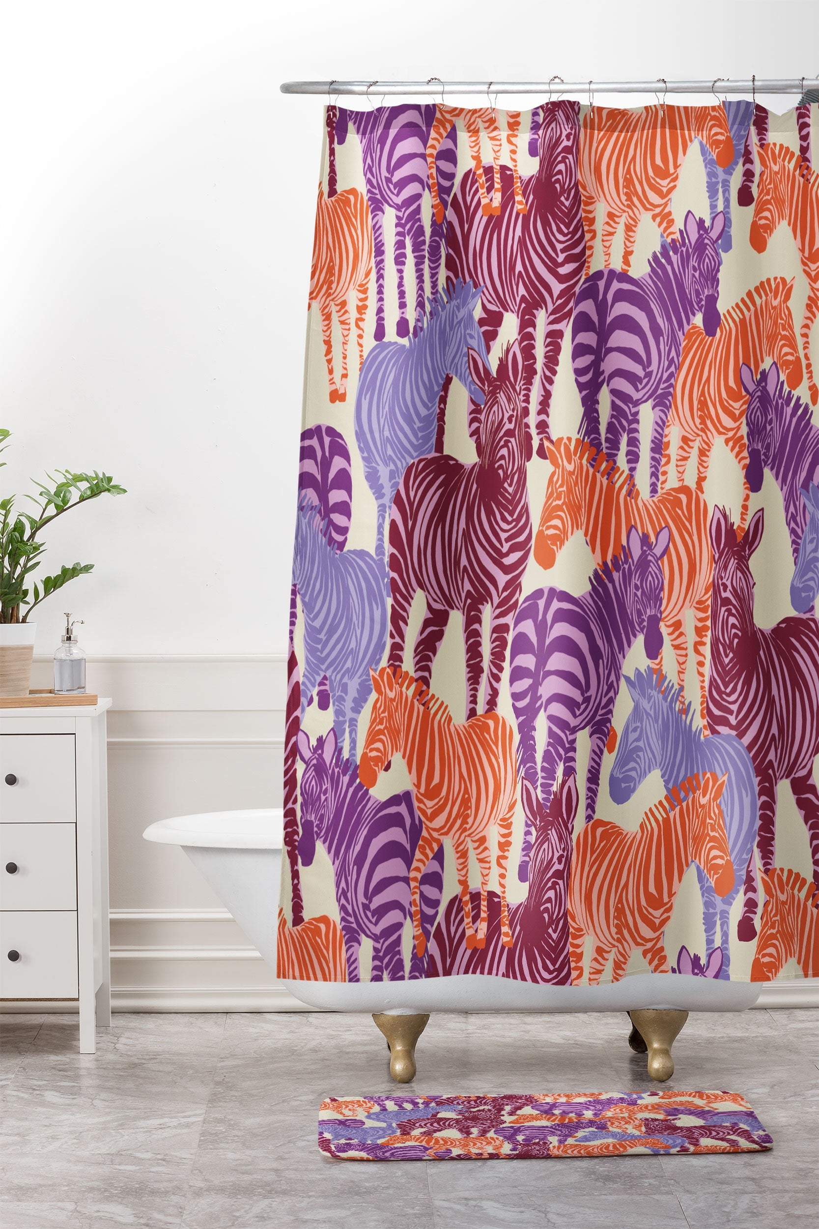 Gabriela Fuente Zebra Time Memory Foam Bath Mat