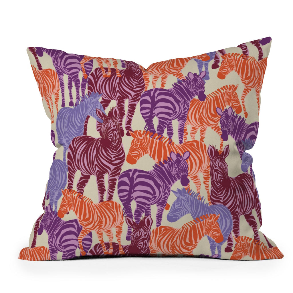 Gabriela Fuente Zebra Time Outdoor Throw Pillow