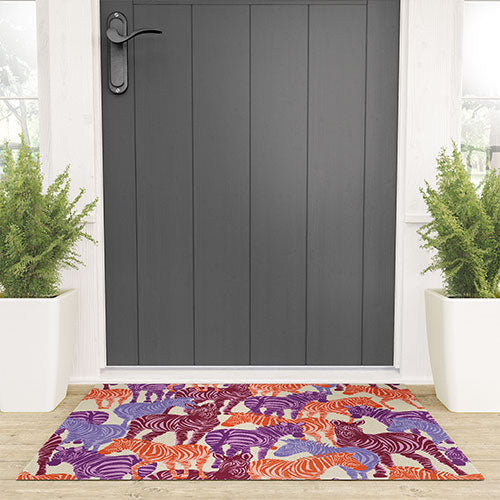 Gabriela Fuente Zebra Time Welcome Mat