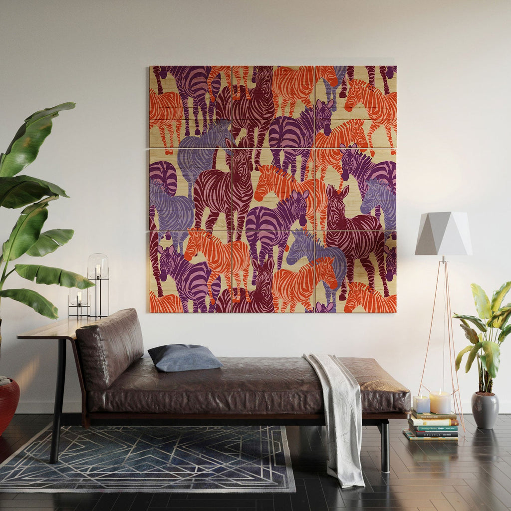 Gabriela Fuente Zebra Time Wood Wall Mural
