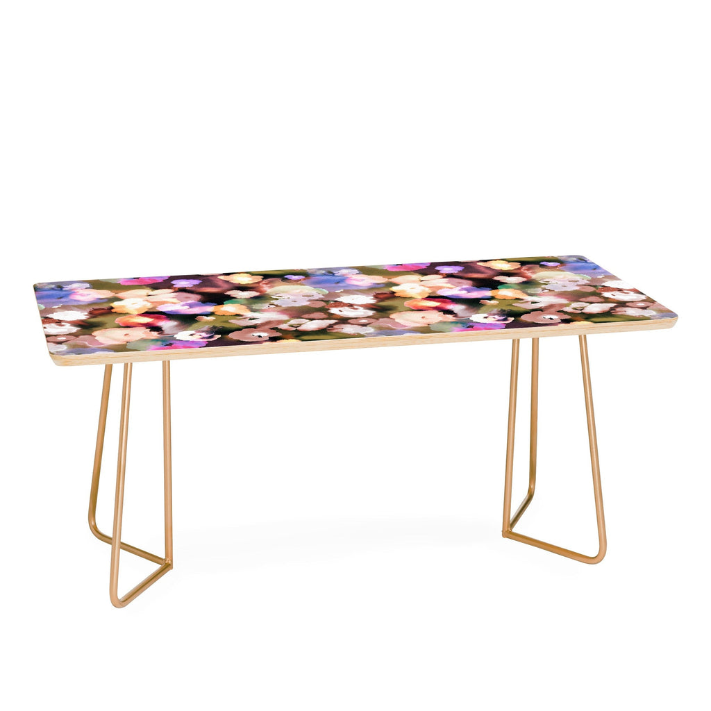 Ninola Design Botanic Retreat Ombre Abstract Watercolor Flowers Pink gold Coffee Table