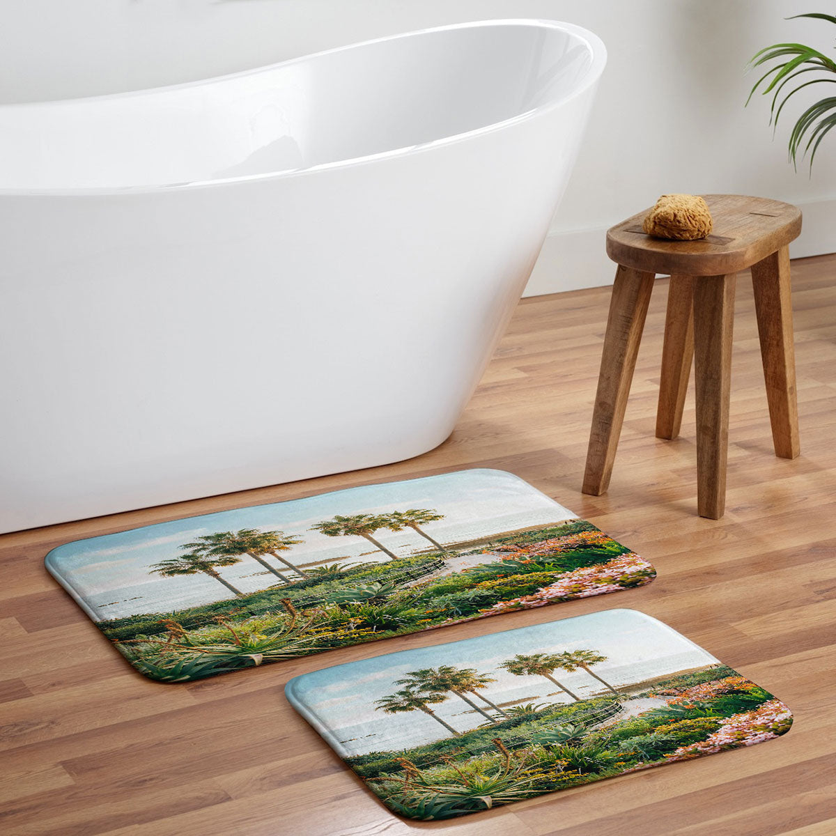 Gal Design Beachside Bloom Memory Foam Bath Mat