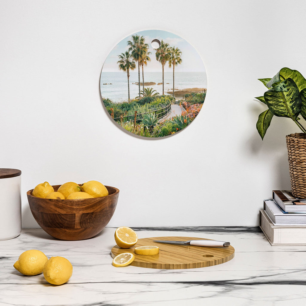 Gal Design Beachside Bloom Cutting Board Round
