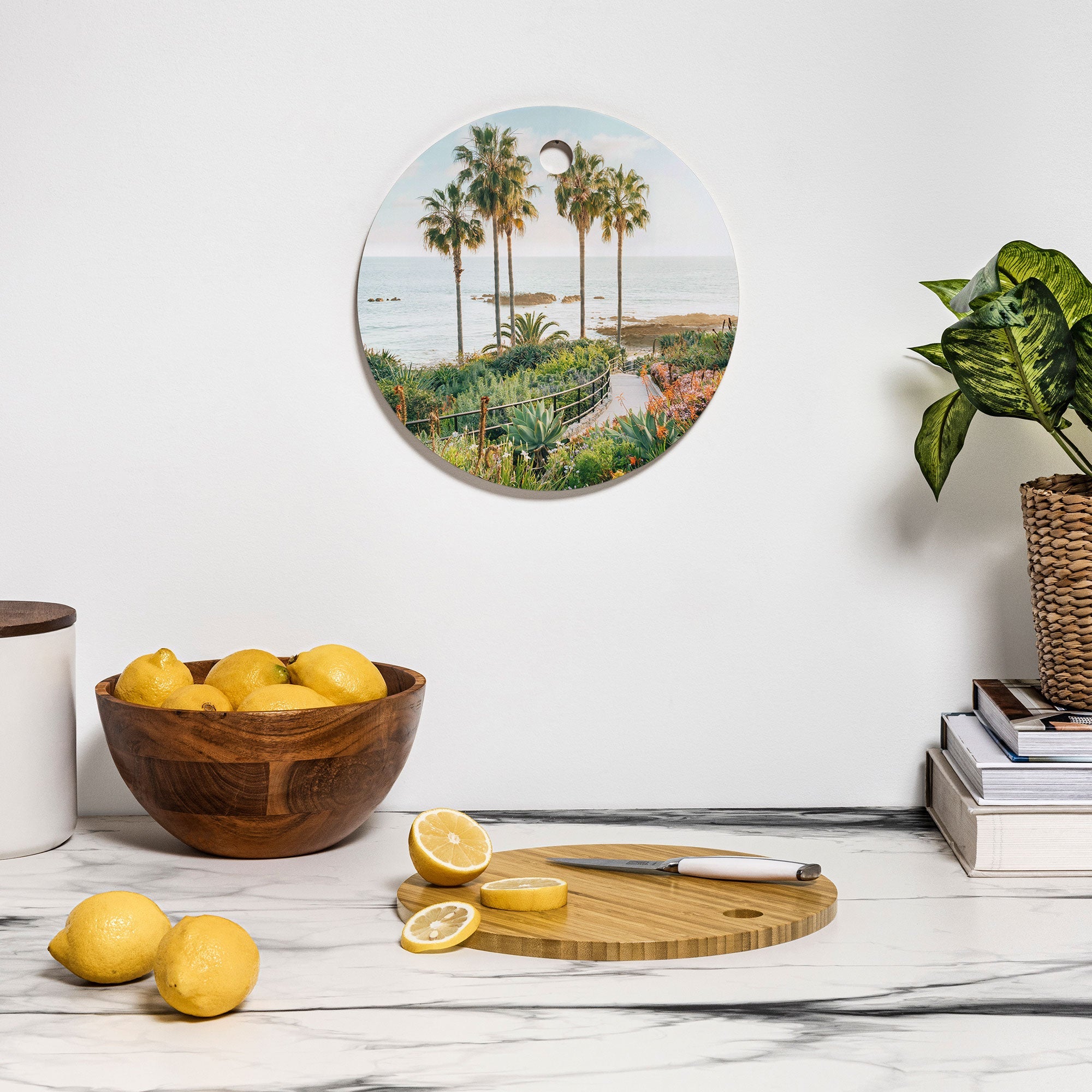 Gal Design Beachside Bloom Cutting Board Round
