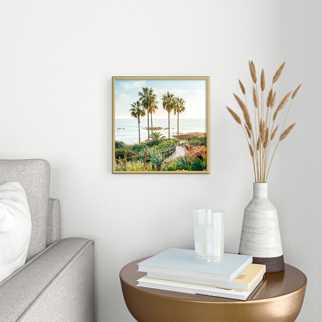 Gal Design Beachside Bloom Square Metal Framed Art Print
