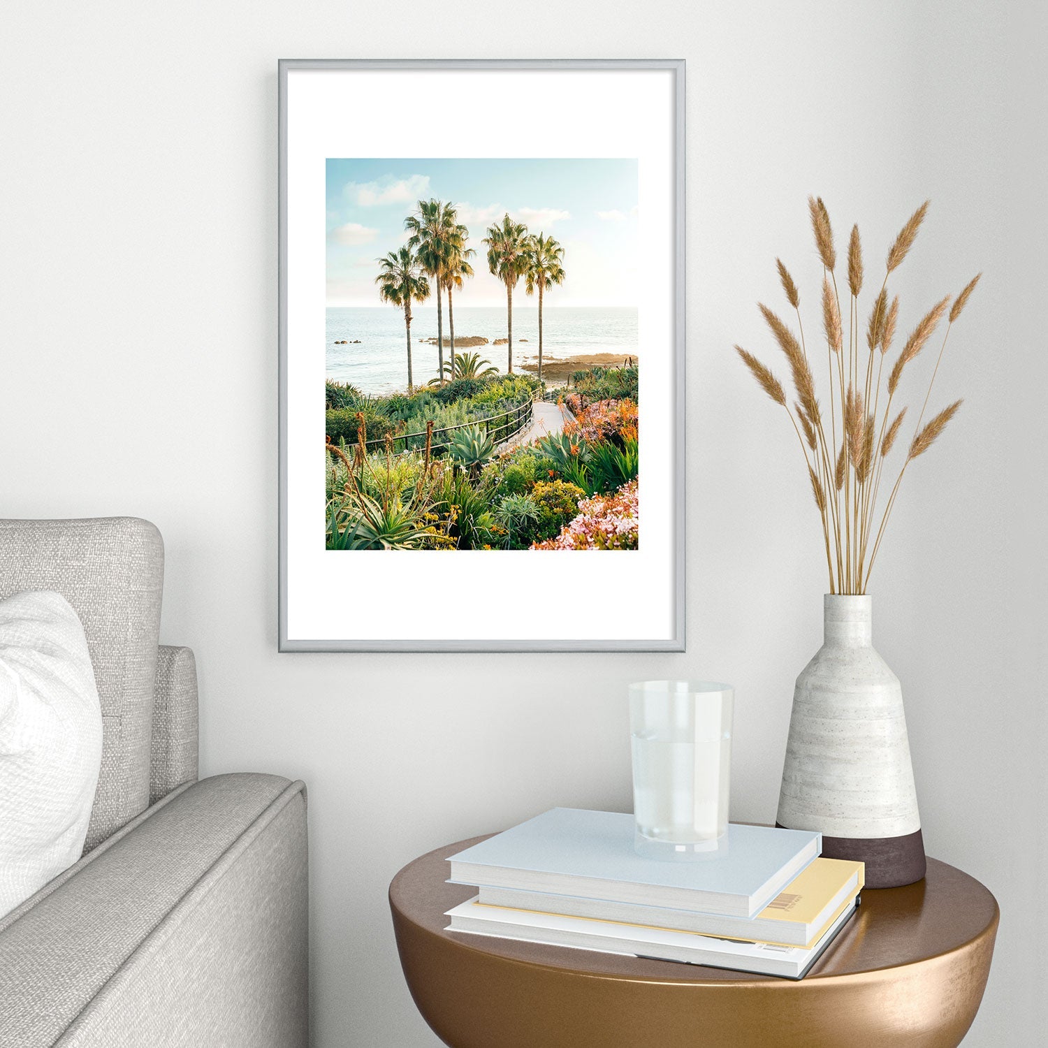 Gal Design Beachside Bloom Metal Framed Art Print