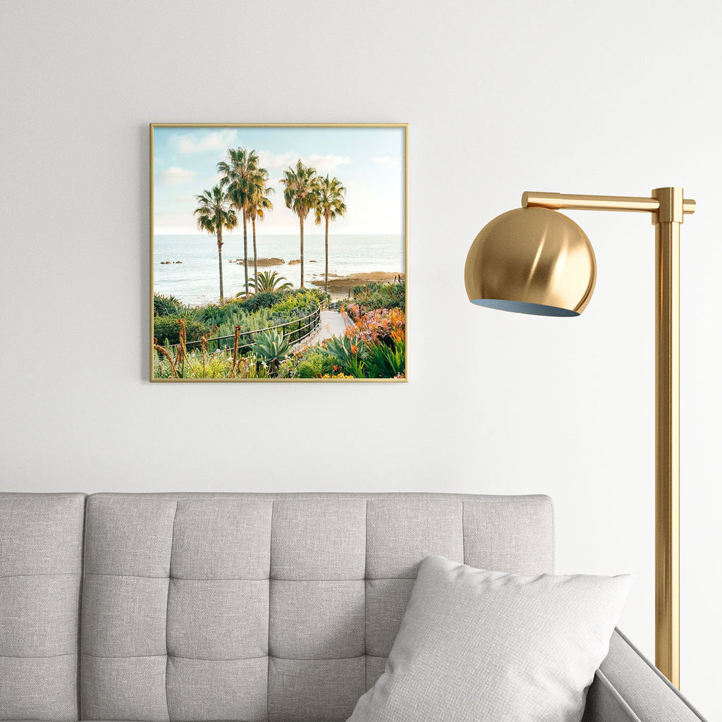 Gal Design Beachside Bloom Square Metal Framed Art Print