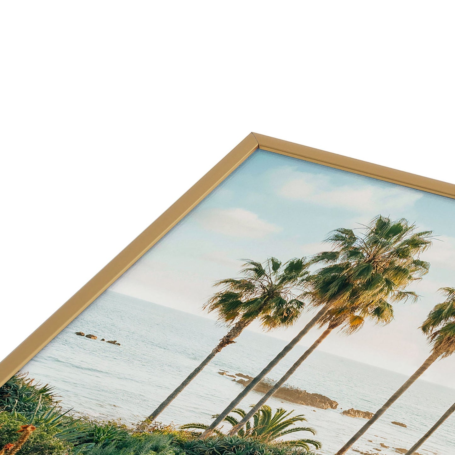 Gal Design Beachside Bloom Square Metal Framed Art Print