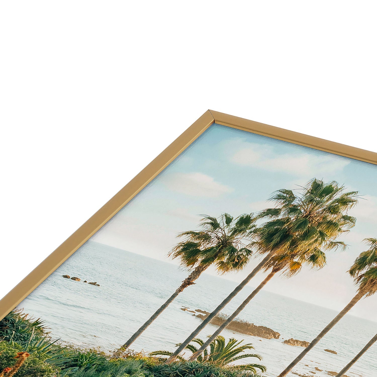 Gal Design Beachside Bloom Square Metal Framed Art Print
