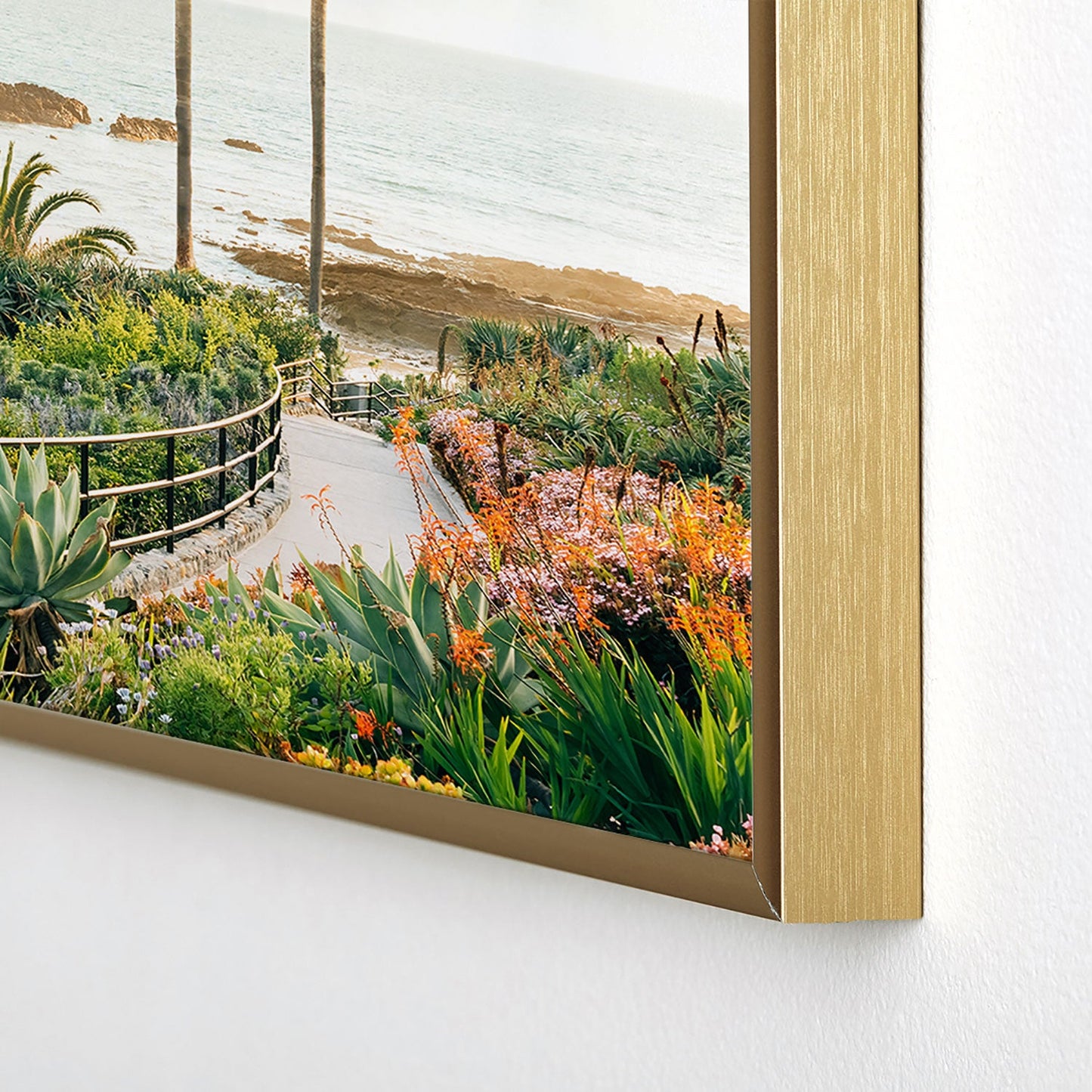 Gal Design Beachside Bloom Square Metal Framed Art Print