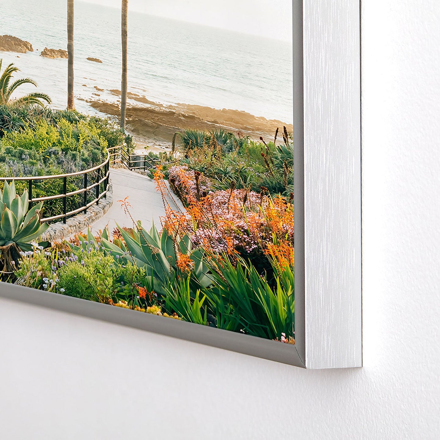 Gal Design Beachside Bloom Square Metal Framed Art Print