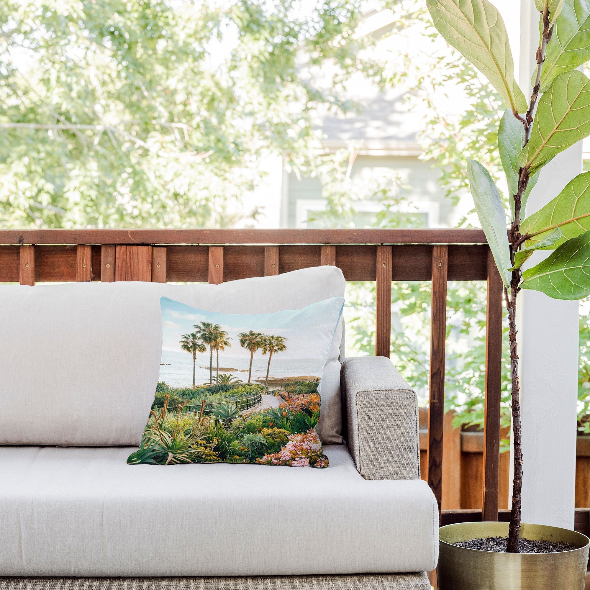 Gal Design Beachside Bloom Outdoor Throw Pillow