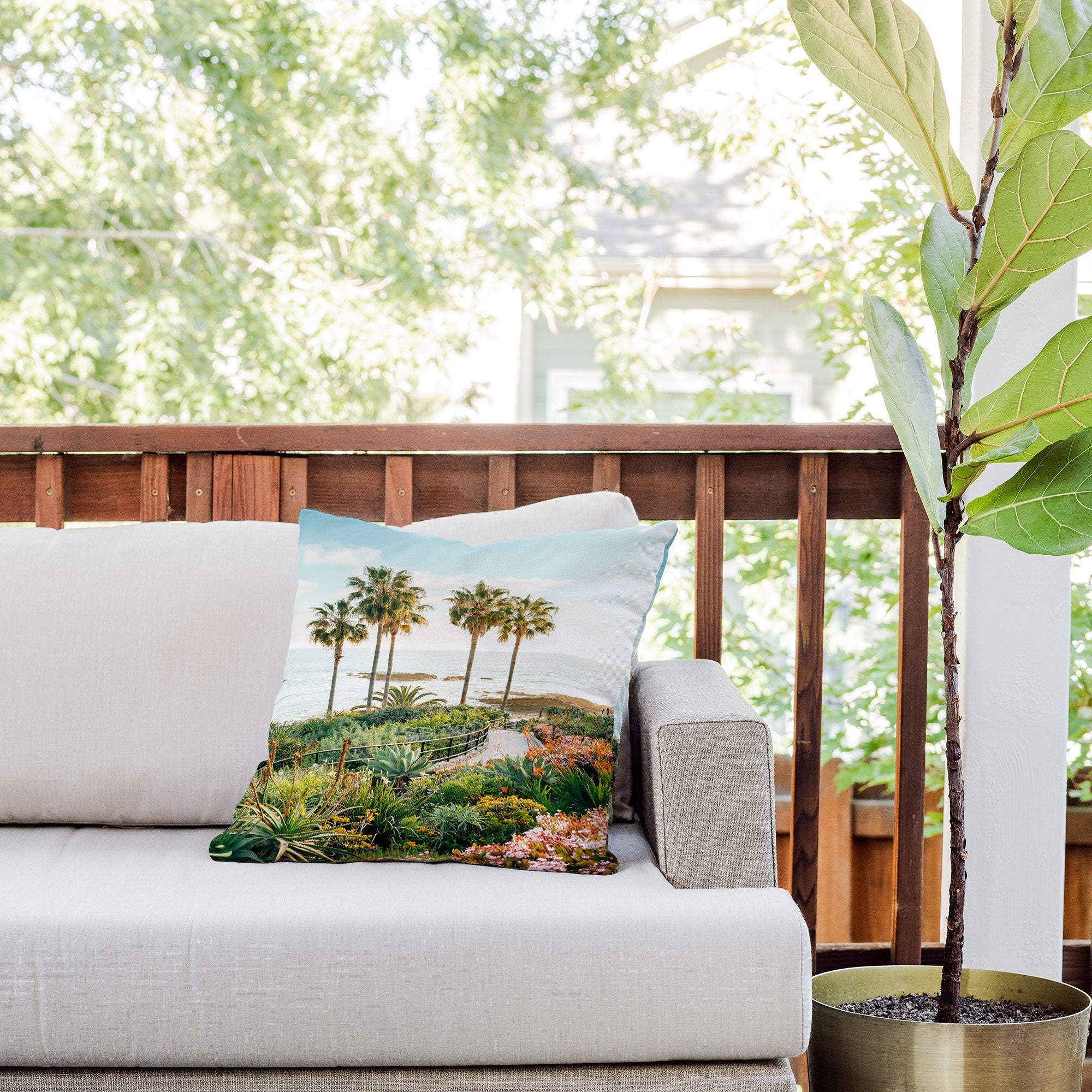 Gal Design Beachside Bloom Outdoor Throw Pillow