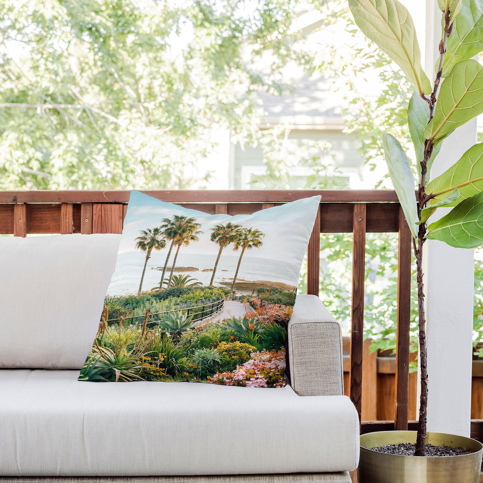Gal Design Beachside Bloom Outdoor Throw Pillow