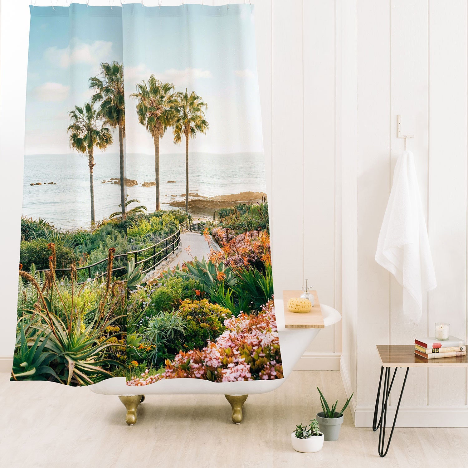Gal Design Beachside Bloom Shower Curtain