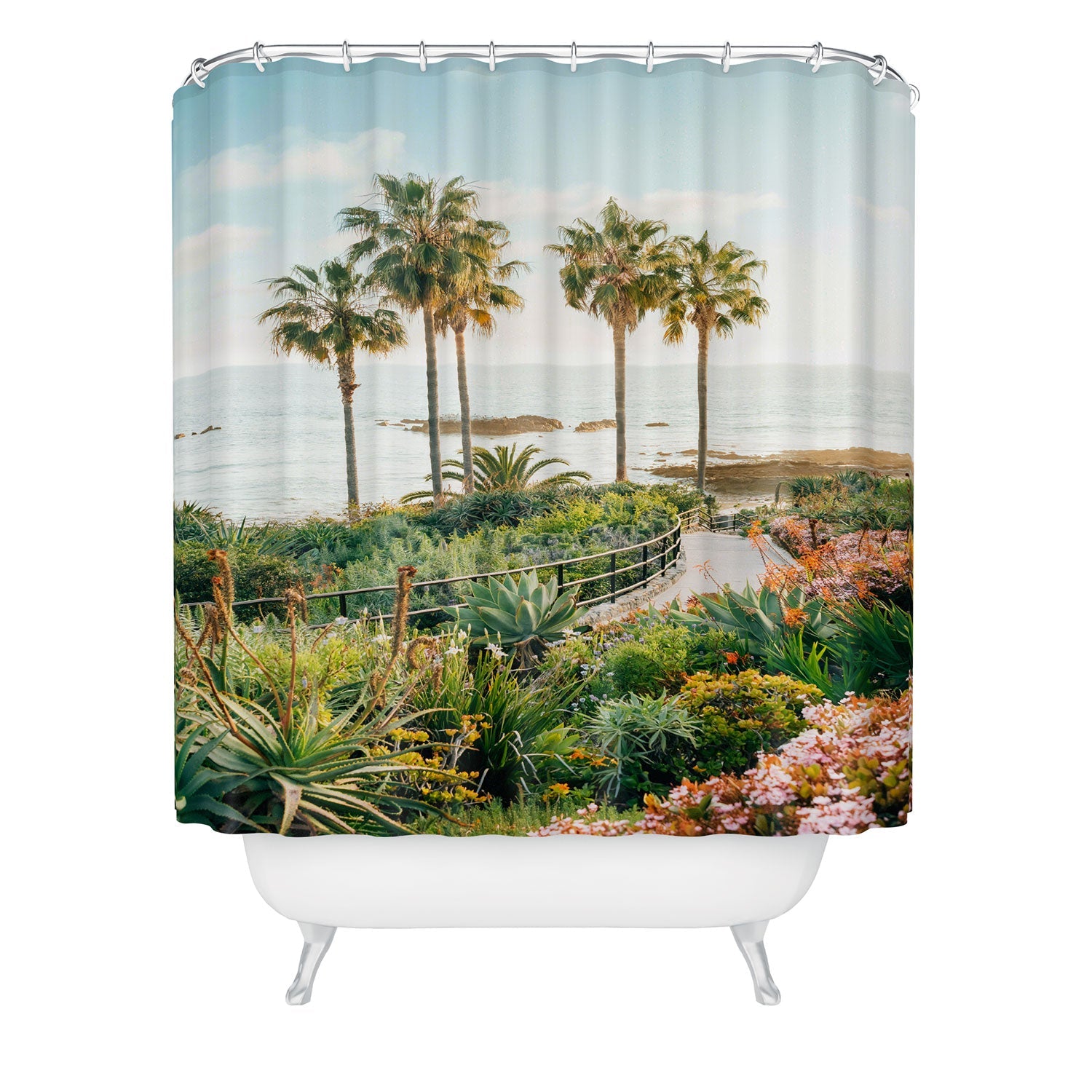 Gal Design Beachside Bloom Shower Curtain