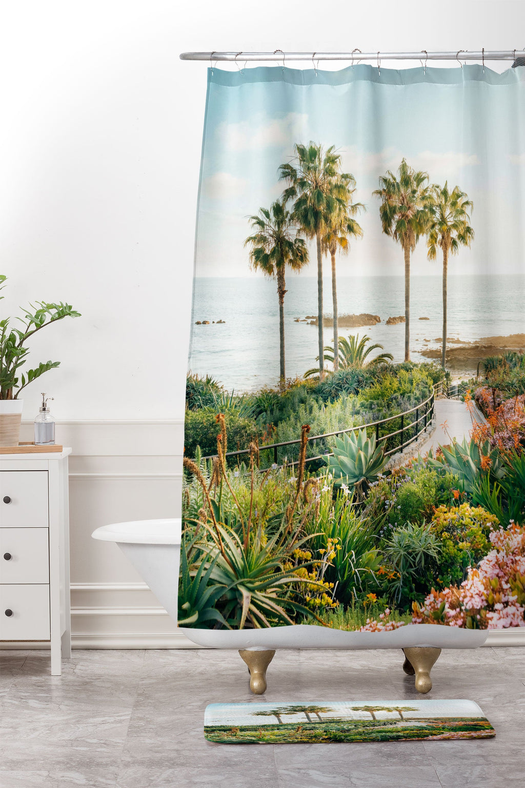 Gal Design Beachside Bloom Memory Foam Bath Mat