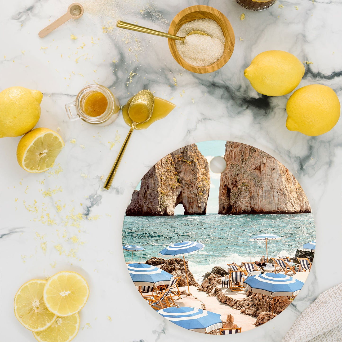 Gal Design La Fontelina Beach Cutting Board Round