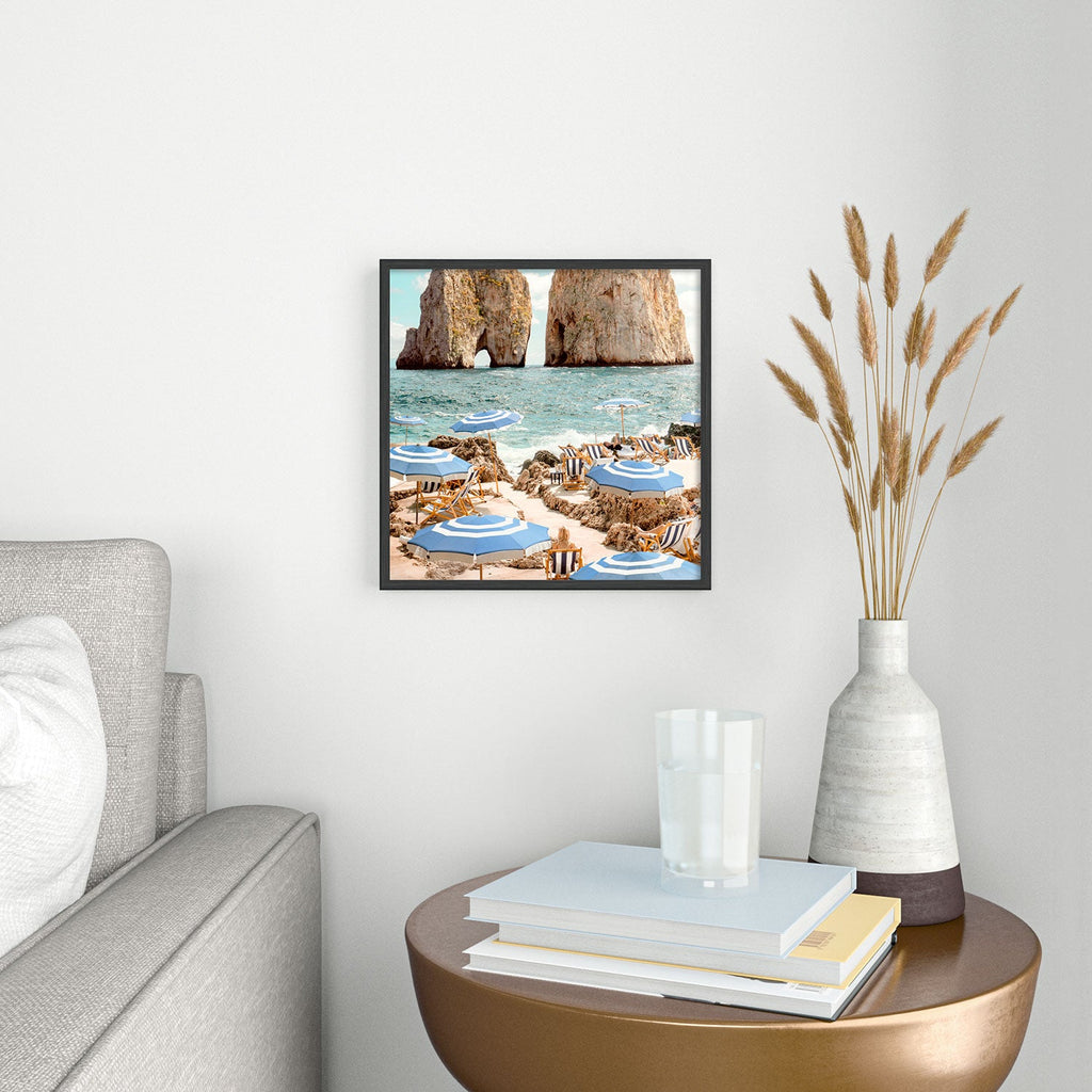 Gal Design La Fontelina Beach Square Metal Framed Art Print