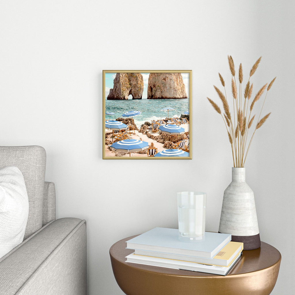 Gal Design La Fontelina Beach Square Metal Framed Art Print