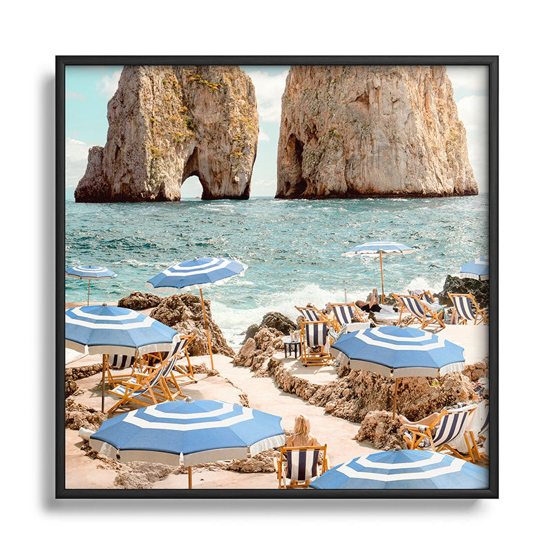 Gal Design La Fontelina Beach Square Metal Framed Art Print