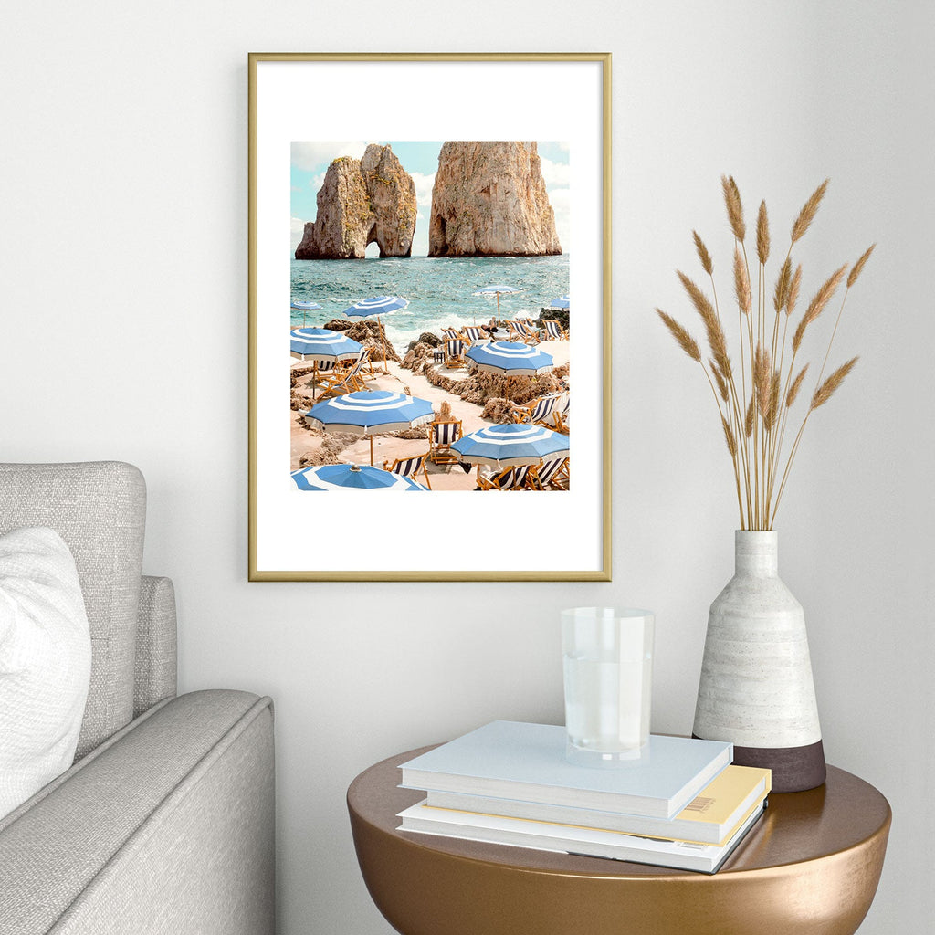 Gal Design La Fontelina Beach Metal Framed Art Print