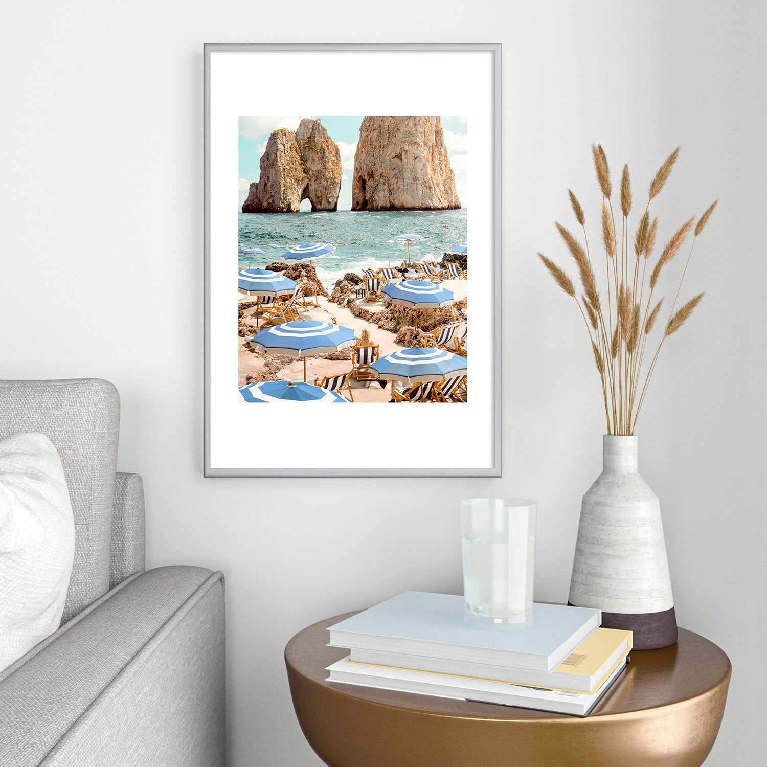Gal Design La Fontelina Beach Metal Framed Art Print
