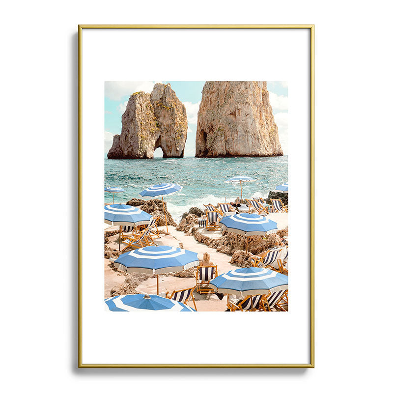 Gal Design La Fontelina Beach Metal Framed Art Print