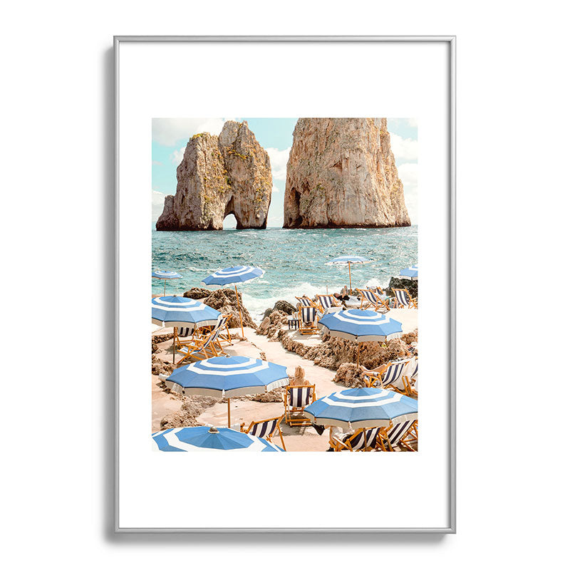 Gal Design La Fontelina Beach Metal Framed Art Print