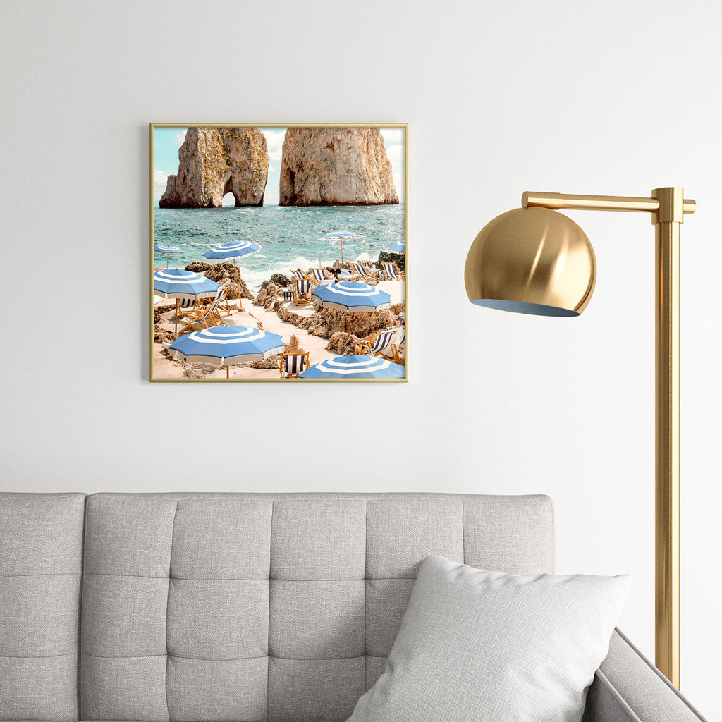 Gal Design La Fontelina Beach Square Metal Framed Art Print